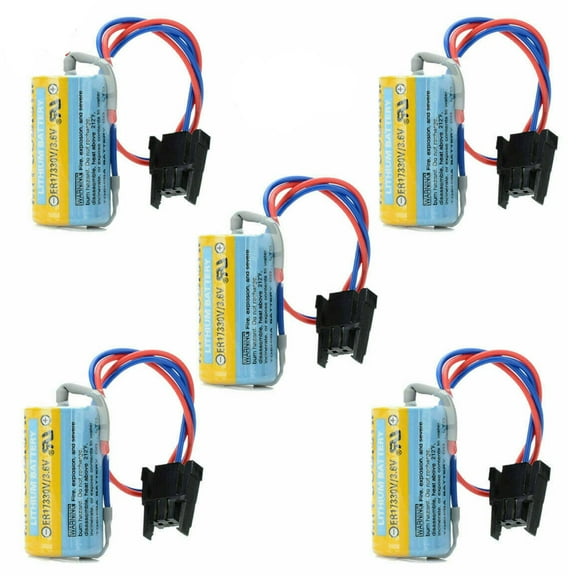 5 Pack MR-BAT ER17330V/3.6V Mitsubishi A6BAT PLC Battery for FANUC CNC System
