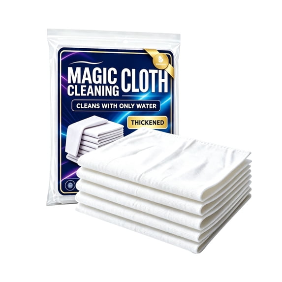 5-Pack Magic Cleaning Cloth Microfiber Cleaning Cloths Lint Free and Scratch Resistant Reusable Cleaning Rags for Glass Window Kitchen Stainless Steel Cars Screens