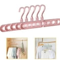 thumbnail image 1 of 5 Pack Magic Space Saving Clothes Hangers Multifunctional Smart Closet Organizer Premium Wardrobe Clothing Cascading Hanger 9 Slots, Innovative Design for Shirts Pants Dresses Coats, Pink, 1 of 5