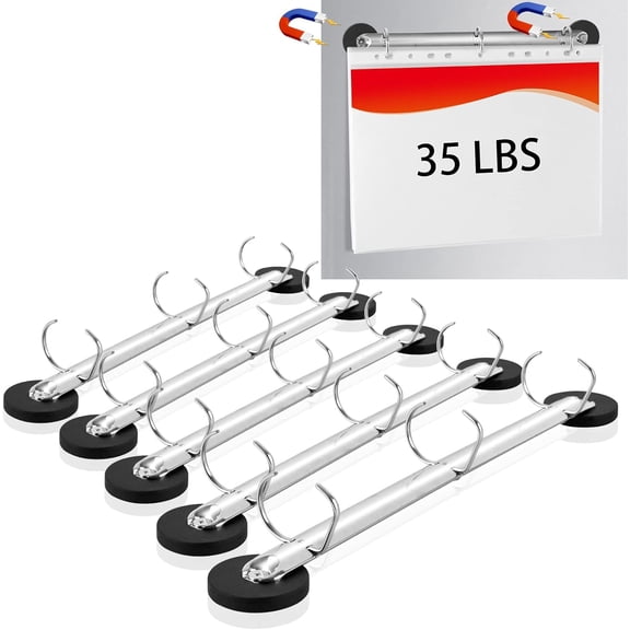 5 Pack Magnetic 3 Binder Rings 1 Inch D Ring Magnetic Hanging Binder Rings Locking Mechanism for Hanging 8.5 x 11 Inch Sheets Letter Size Paper (5)