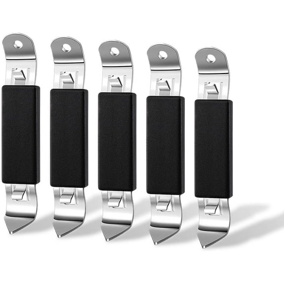 5 Pack Magnetic Bottle Openers Stainless Steel Flat Opener, Solid and Beer Small Opener Can Tapper with Magnet for Camping Traveling