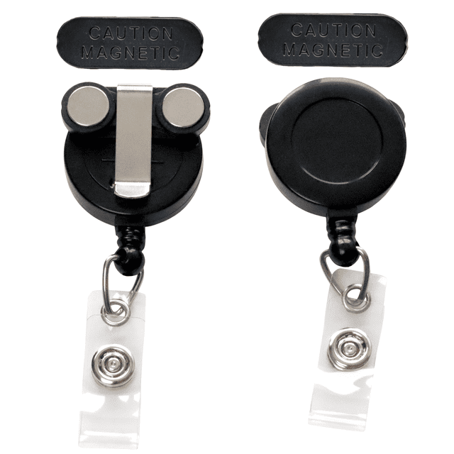 5 Pack - Magnetic Name Badge Holder Retractable Badge Reel with Magnet ...