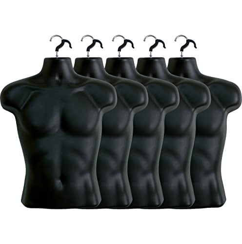 1 Pack Man Vrouw Mannequin Torso Met Stand Jurk Vorm Tshirt Display Aanrecht Terug Body Kleding Maten Zwart w/Metalen Stand,Women1