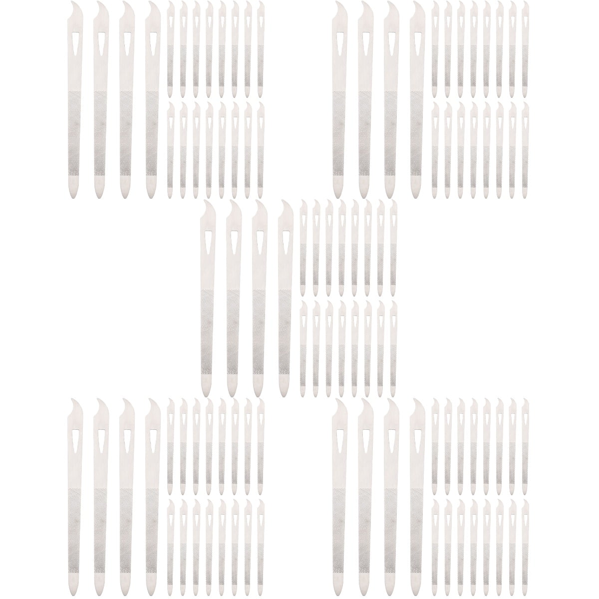 5 Pack Manicure Art Tools Curved Nail File Polish Travel Silver ...