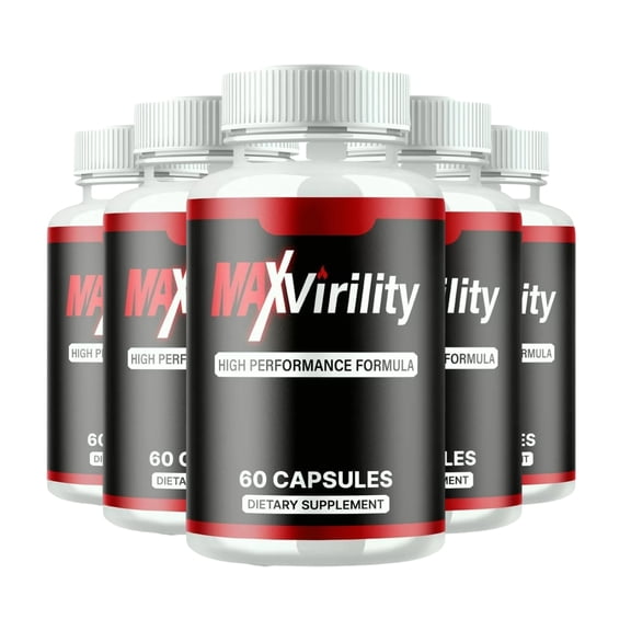 5-Pack Max Virility Male Health Support to Boost Stamina & Energy - 300 Capsules