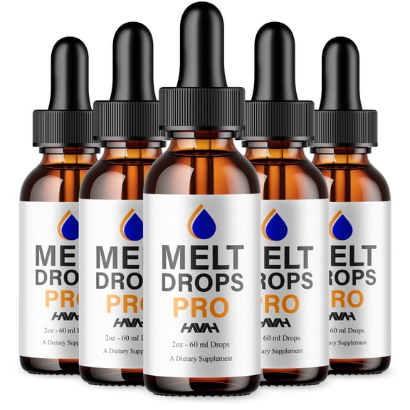 (5 Pack) Melt Drops Pro Weight Management Support, MeltDrops Maximum Strength Health and Wellness Supplement (10oz)