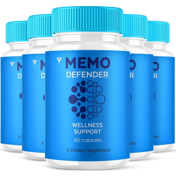 (5 Pack) Memo Defender Nootropic Pills, MemoDefender Brain (300 Capsules)