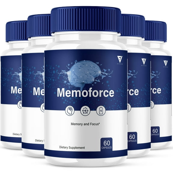 (5 Pack) Memoforce Brain and Memory Support Capsules Memo Force Pills, Memo Force Overall Wellness Supplement (300 Capsules)