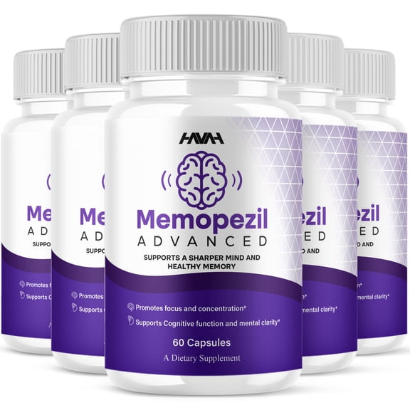 (5 Pack) Memopezil Advanced Brain Formula, Memopezil Daily Nootropic Support (300 Capsules)