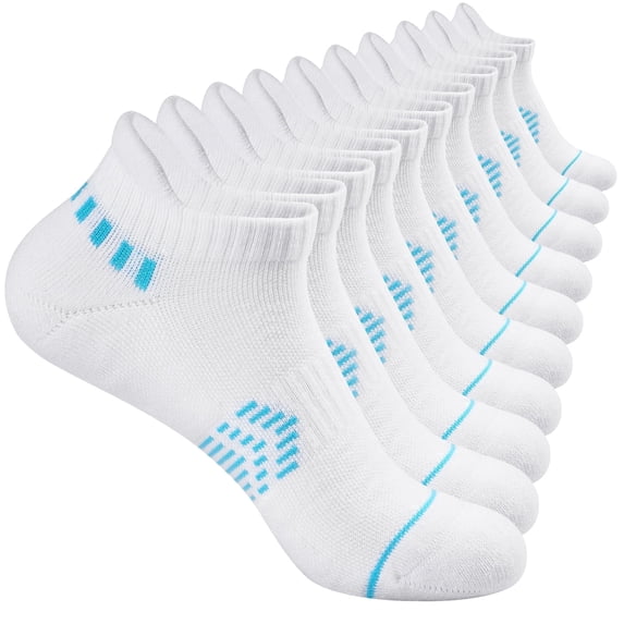 HIALTODAY 5 Pairs Women Cushion Low Cut Socks Arch Support for All-Day Comfort Ideal for Running, Work, Gym & Casual Wear,Size 9-11,BLACK&GRAY&WHITE
