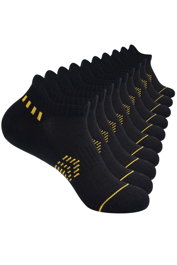 5 Pack Men Cushion Crew Socks Enhanced Cushioning Arch Support for All-Day Comfort Ideal for Running, Work, Gym & Casual Wear