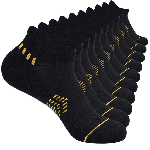HIALTODAY Women's Ankle Socks, Athletic Low Cut Cushioned Moisture Wicking Breathable, 5 Pairs