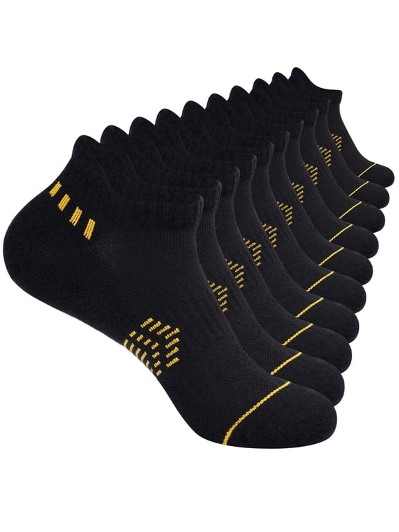 Women's Ankle Socks, Athletic Low Cut Cushioned Moisture Wicking Breathable, 5 Pairs