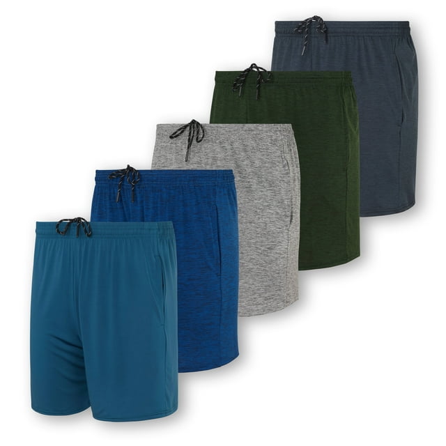 Boyzn Heren 1 of 2 Pack Athletic Shorts Comfortabele Katoen Workout Shorts Elastische Taille Running Shorts met Rits Zakken, Donkergrijs (Pack van 1), XL