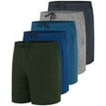 thumbnail image 1 of Real Essentials 5 Pack: Men's 5" Inseam Dry-Fit Running Workout Shorts - Pockets & Drawstring (Available in Big & Tall), 1 of 5
