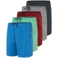 thumbnail image 1 of Real Essentials 5 Pack: Men's 5" Inseam Dry-Fit Running Workout Shorts - Pockets & Drawstring (Available in Big & Tall), 1 of 5