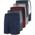 thumbnail image 1 of Real Essentials 5 Pack: Men's 5" Inseam Dry-Fit Running Workout Shorts - Pockets & Drawstring (Available in Big & Tall), 1 of 5