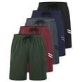 thumbnail image 1 of 5 Pack Men's 7" Dry Fit Shorts Athletic Basketball Running Gym Workout, 1 of 6