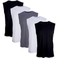 thumbnail image 1 of 5 Pack: Men's Active Dry Fit Moisture Wicking Muscle Sleeveless Athletic Performance Workout Stretch Tank Top Medium, Assorted, 1 of 7