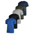 thumbnail image 1 of 5 Pack Men's Active Quick Dry Crew Neck T Shirts, Athletic Running Gym Workout Short Sleeve Tee Tops Breathable Summer Shirt Multipack, 1 of 4