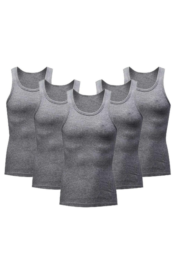 5 Pack Men's Athletic Compression Sleeveless Tank Top Wicking Muscle Tee Tight Lightweight Cycling Running Vest