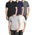 thumbnail image 1 of Galaxy By Harvic 5-Pack Men's Comfort Pique Polo Shirt (S-5XL), 1 of 4