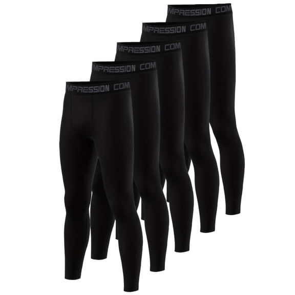 5-Pack Men's Compression Running Leggings, High Elasticity Quick-Dry Sports Training Pants