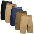 thumbnail image 1 of 5-Pack Men's Cotton Flex Stretch Cargo Shorts With Belt (Sizes, 30-42), 1 of 6