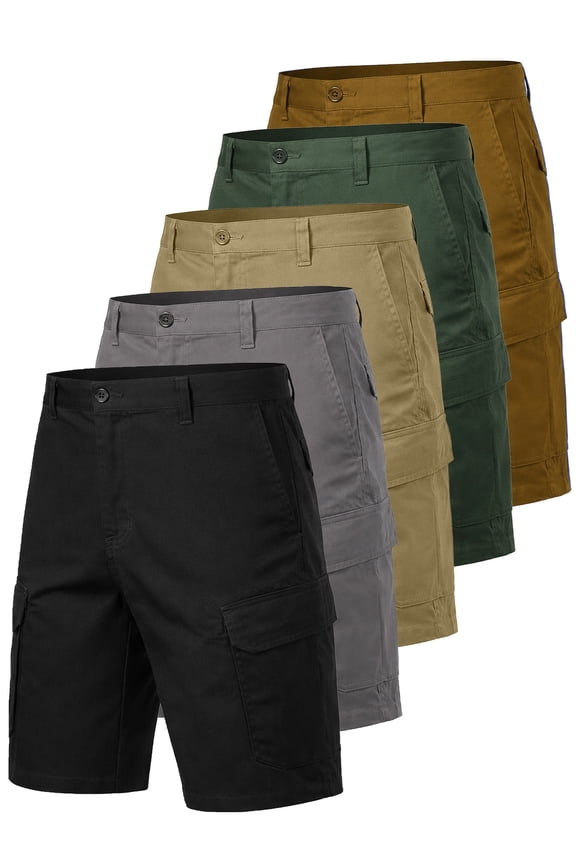 5-Pack Men's Cotton Flex Stretch Cargo Shorts&nbsp;