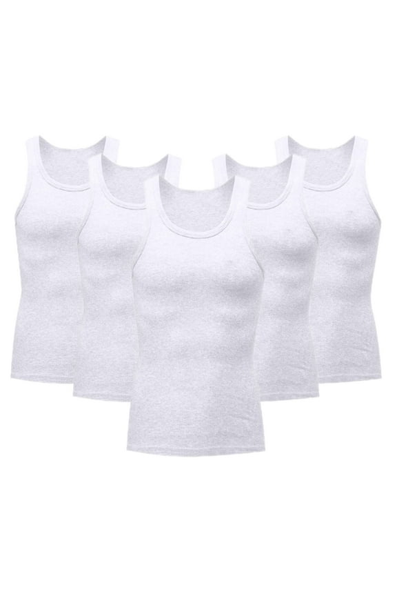 5 Pack Men's Cotton Vests Tank Tops,Sleeveless Undershirts Plain, Breathable,a Slim fit Summer Everyday Comfort. Athletic fit Workout White XXXL