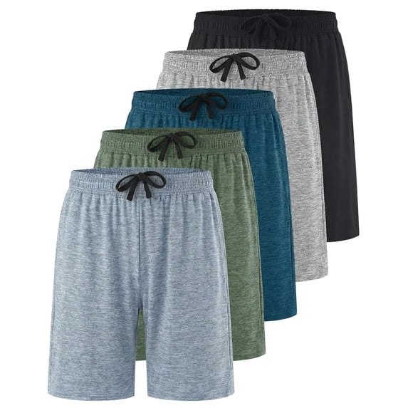 5 Pack Men's 7" Dry Fit Shorts Athletic Basketball Running Gym Workout