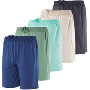5 Pack: Men's Dry-Fit 7" Inch Running Shorts Pockets - Workout Gym Athletic Hiking Casual (Available in Big & Tall)