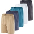 thumbnail image 1 of 5 Pack: Men's Dry-Fit 7" Inch Running Shorts Pockets - Workout Gym Athletic Hiking Casual (Available in Big & Tall), 1 of 6