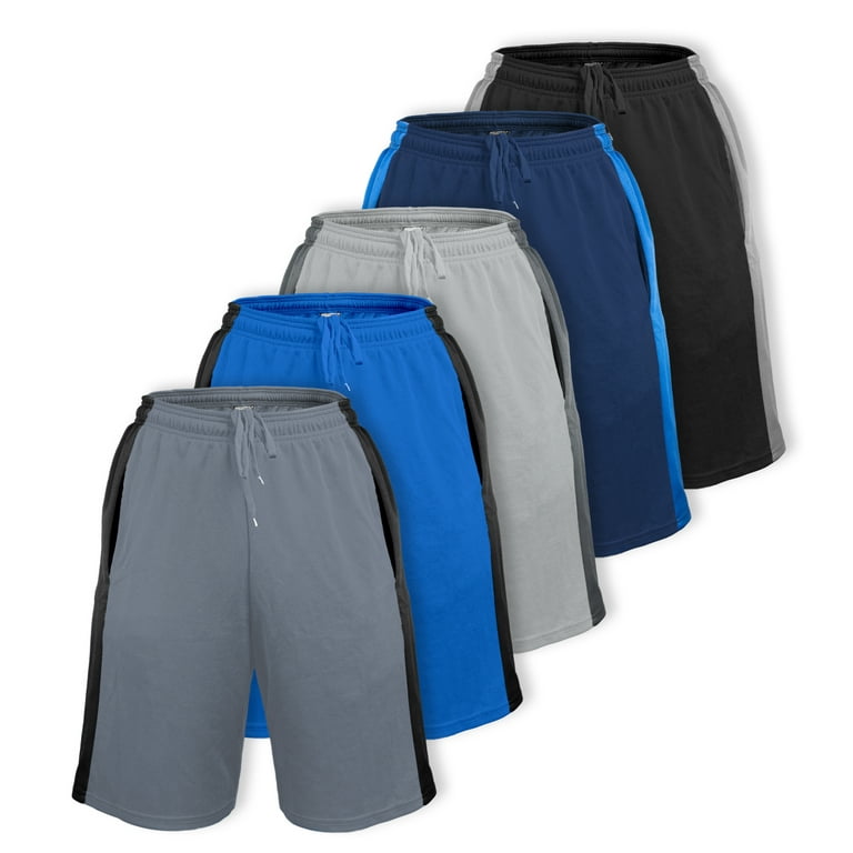 5 Pack] Men's Dry-Fit Active Athletic Performance Shorts - Basketball  Running Gym Workout Fitness Sports with Two Side Pockets 