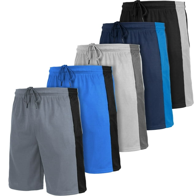 [5 Pack] Men?s Dry-Fit Active Athletic Performance Shorts - Basketball ...