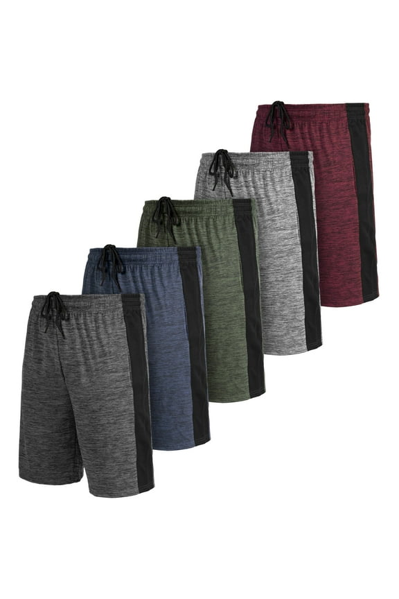 [5 Pack] Men’s Dry-Fit Active Athletic Shorts Basketball Running Workout Training Gym
