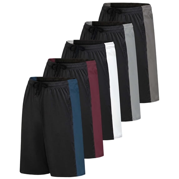 5 Pack Men's Dry Fit Basketball Shorts Gym Athletic Casual Workout Running