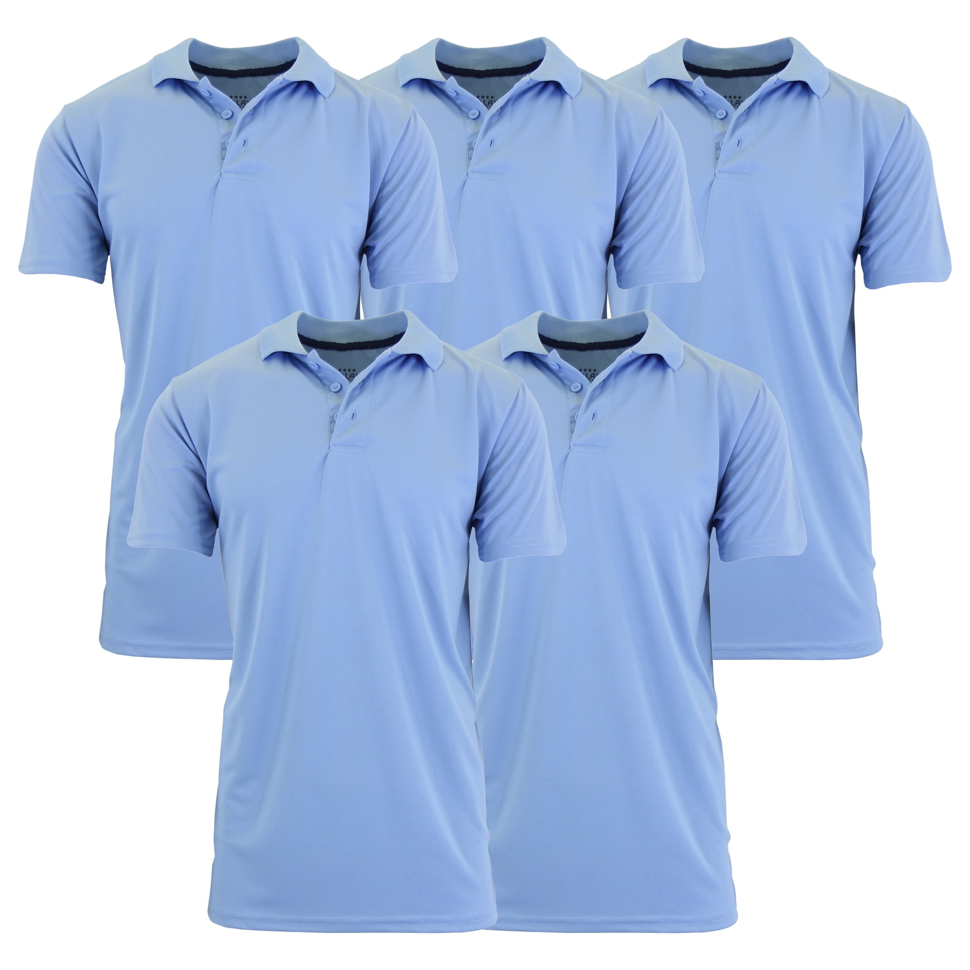 5-Pack Men's Dry Fit Moisture-Wicking Cool Polo Shirt (S-3XL)