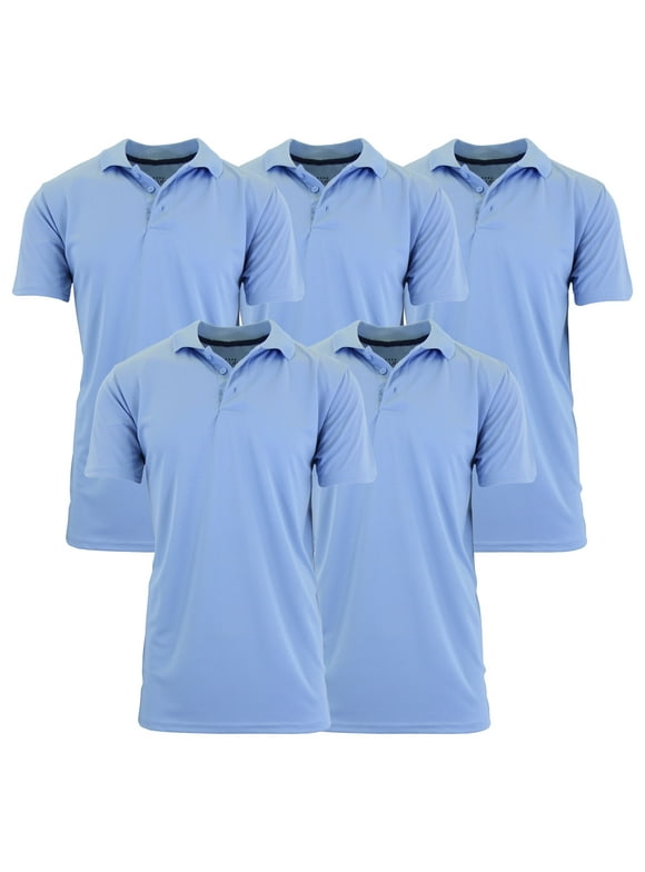 5-Pack Men's Dry Fit Moisture-Wicking Polo Shirt (S-3XL)
