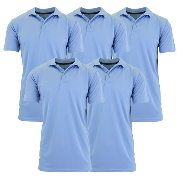 5-Pack Men's Dry Fit Moisture-Wicking Polo Shirt (S-3XL)