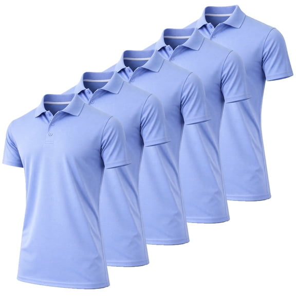 5-Pack Men's Dry Fit Moisture-Wicking Polo Shirt (S-3XL)