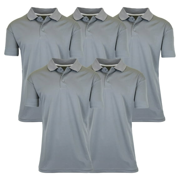 5-Pack Men's Dry Fit Moisture-Wicking Polo Shirt (S-3XL)