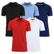 GALAXY BY HARVIC 5-Pack Men's Dry Fit Moisture-Wicking Polo Shirt (S-3XL)