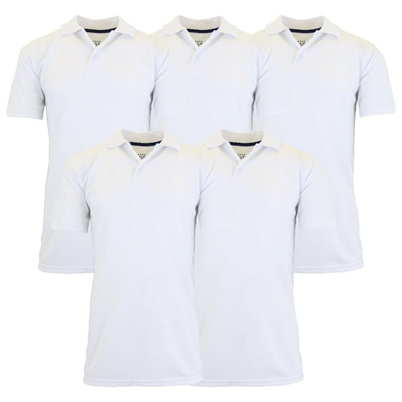 5-Pack Men's Dry Fit Moisture-Wicking Polo Shirt (S-3XL)