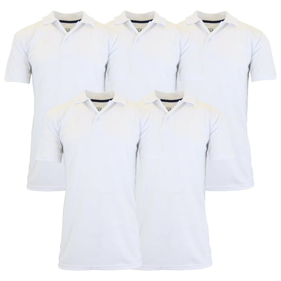 5-Pack Men's Dry Fit Moisture-Wicking Polo Shirt (S-3XL)