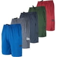 thumbnail image 1 of Real Essentials 5 Pack: Men's Dry-Fit Sweat Resistant Active Athletic Performance Shorts, 1 of 6