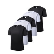 5 Pack Mens Dry Fit T Shirts Athletic Running Gym Workout Short Sleeve Tee Shirts for Men