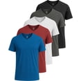 thumbnail image 1 of 5 Pack Men's Dry Fit V Neck Workout T Shirts Athletic Gym Fitness Tees, 1 of 7