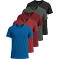 thumbnail image 1 of 5 Pack Men's Dry Fit V Neck Workout T Shirts Athletic Gym Fitness Tees, 1 of 7
