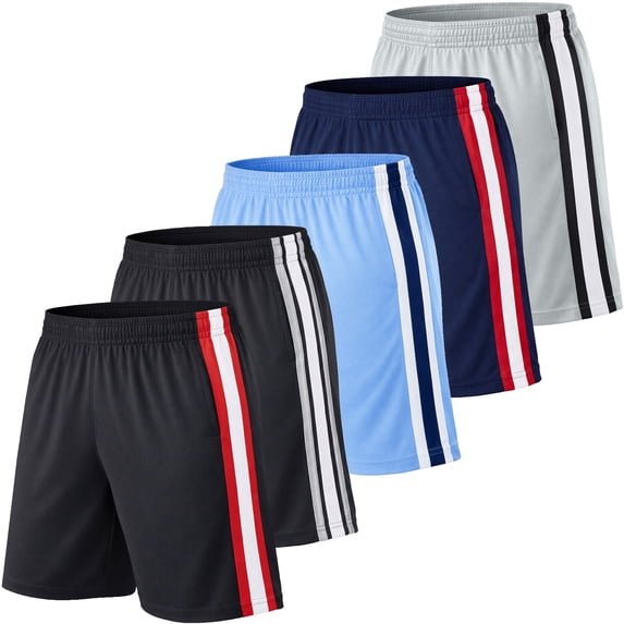 5-Pack Men's Lightweight Mesh Shorts Moisture Wicking Athletic Gym Running Shorts with Pockets (S-3XL)